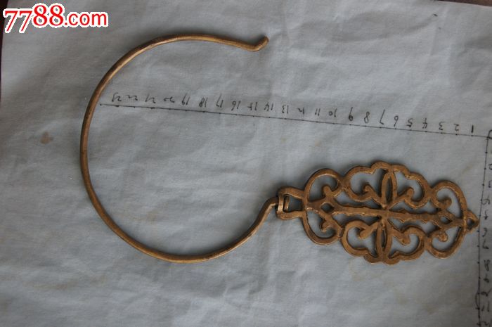 镂空带花纹老铜钩民国老铜质门帘钩蚊帐钩包老完好