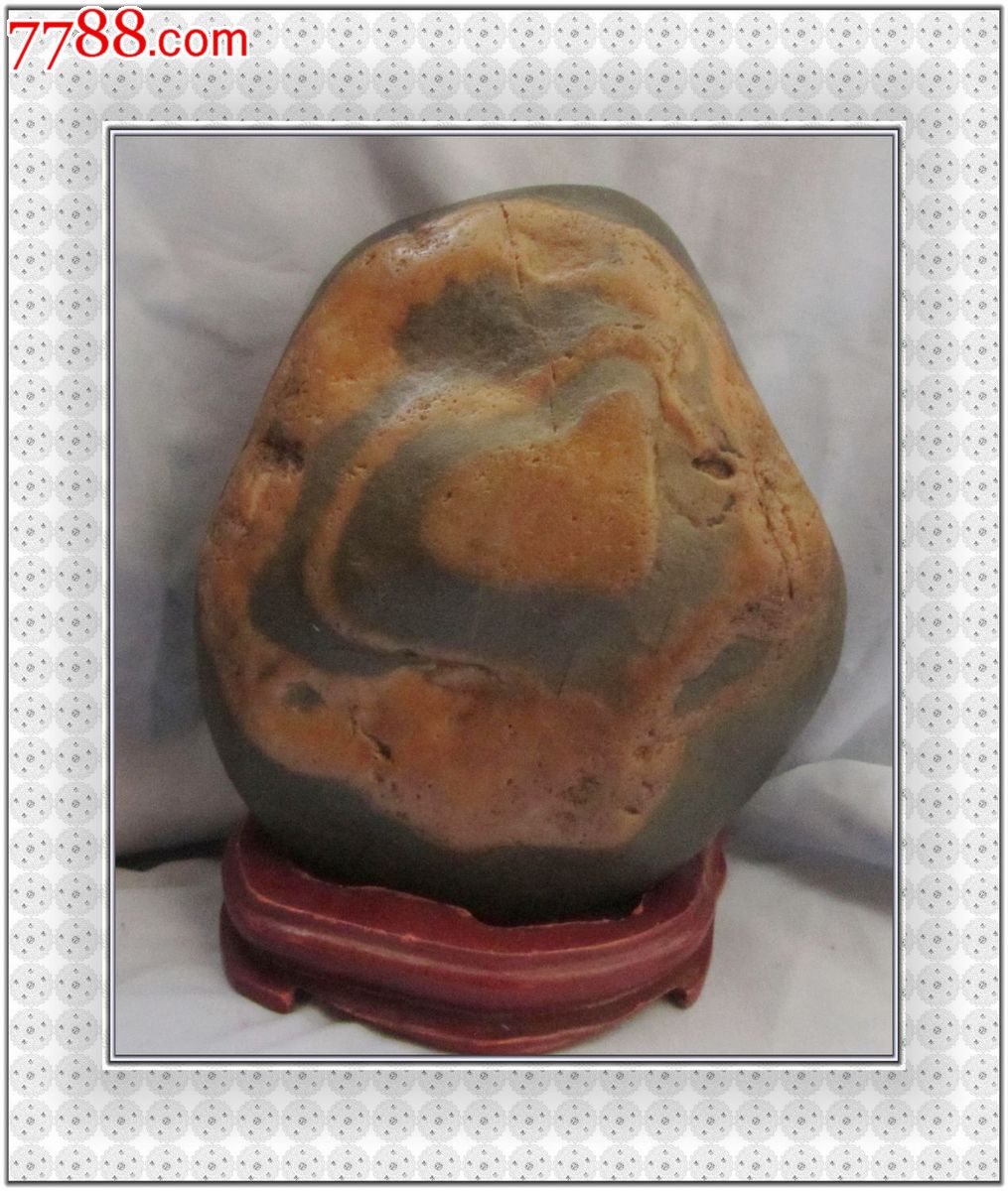 黑底金纹石图案清晰大小适中对比度高天然观赏石