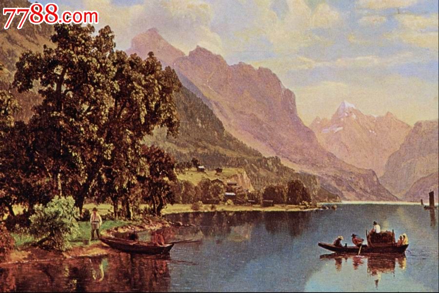 世界名画,欧陆风景,山,水,树,路,高清图片