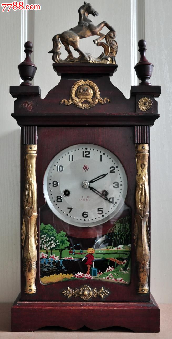 很好看的文革三五牌十五天座钟