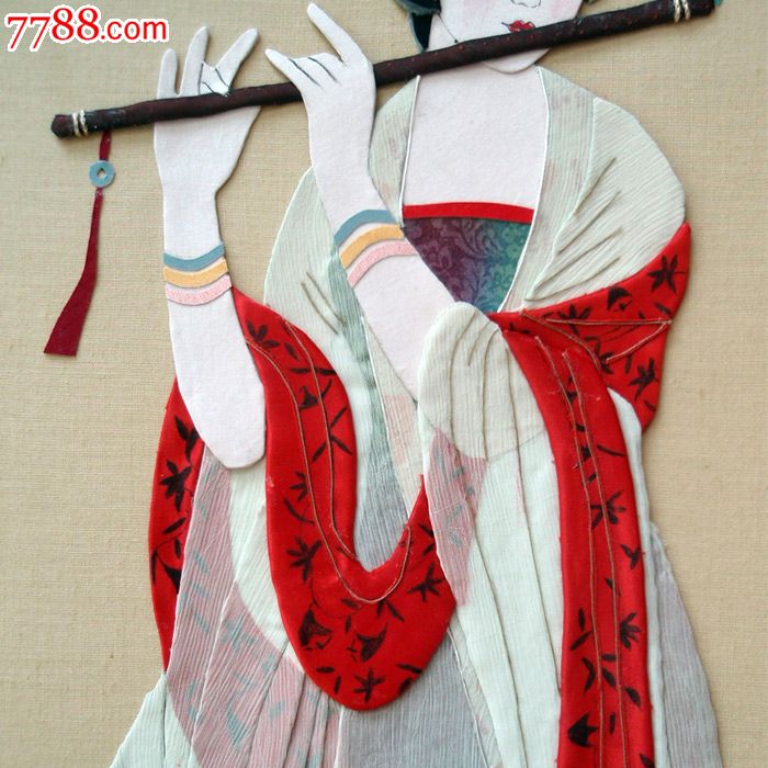 布贴画-贵妃奏乐_布贴画/布堆画_第5张_七七八八工艺画