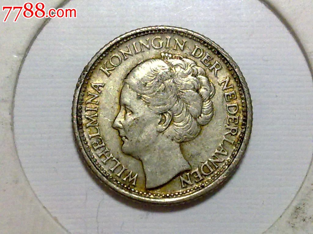 荷属库拉索1944年威廉明娜女王1/10盾银币