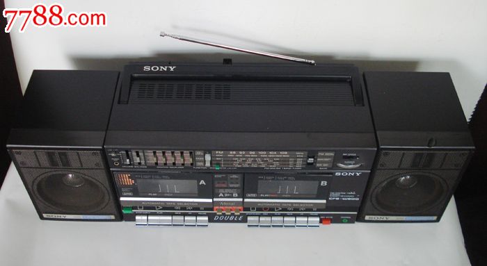 老式录音机索尼原装cfs-w600双卡收录机手提录音机
