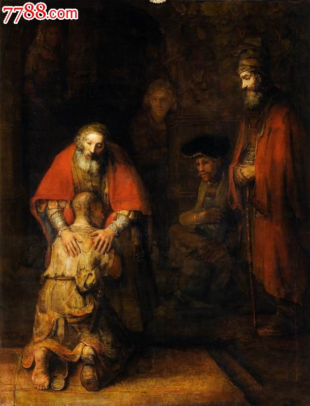 伦勃朗61油画,浪子回头1669