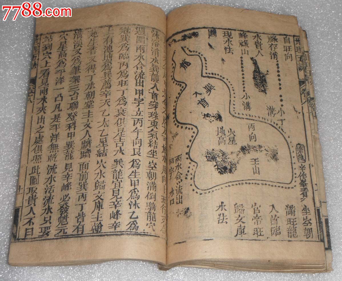 《地理五诀》卷七,卷八,11.3*18.3*0.7厘米左右,(有补图)