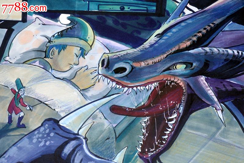 原创手绘漫画—骑士与龙(送草图)