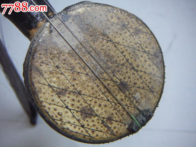 河豚鱼皮老京胡(已售,二胡/胡琴,二胡,年代不详,竹子,圆形,其他琴皮