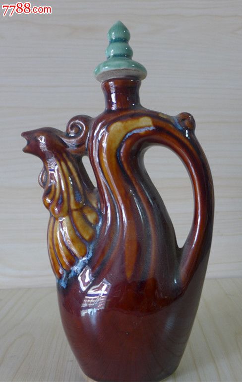80年代钧窑凤凰酒壶