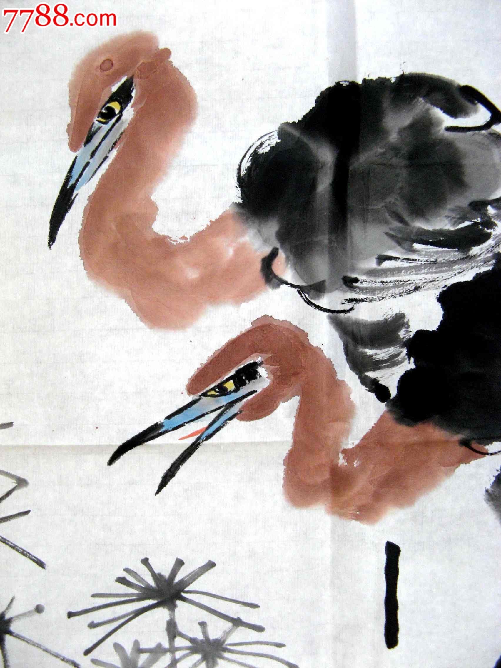 四尺开三写意禽鸟画:荷塘伴侣-价格:22元-se23685142-花鸟国画原作