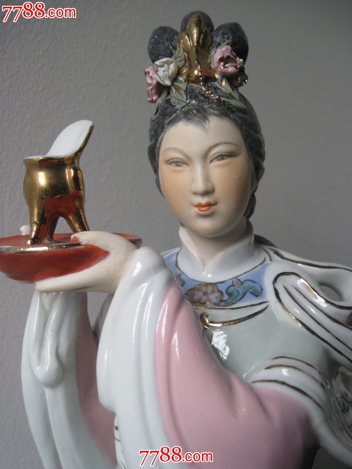 80年代潮州枫溪人物美术陶瓷《敬酒》古董收藏品包邮