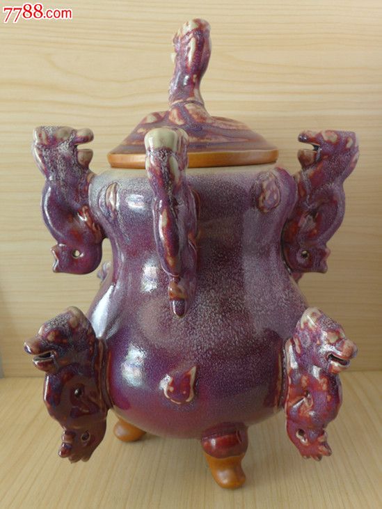 晋佩璋钧瓷九龙鼎