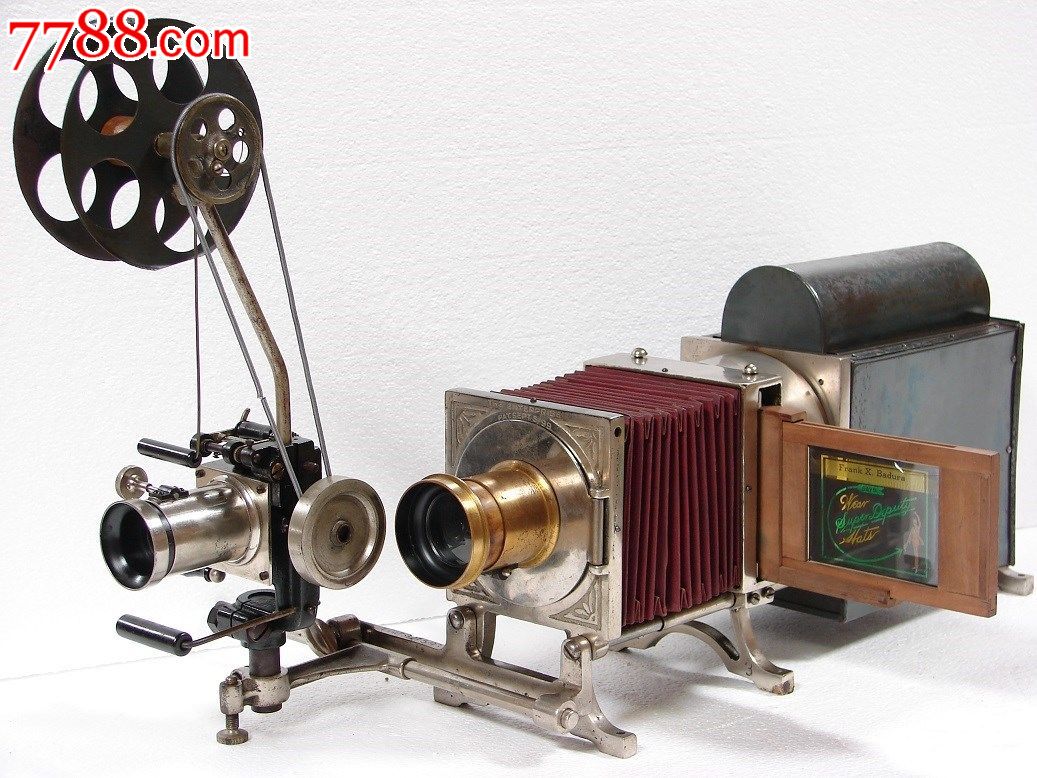 美国早期35mm手摇电影机,能时还可以放幻灯片,值得收藏!
