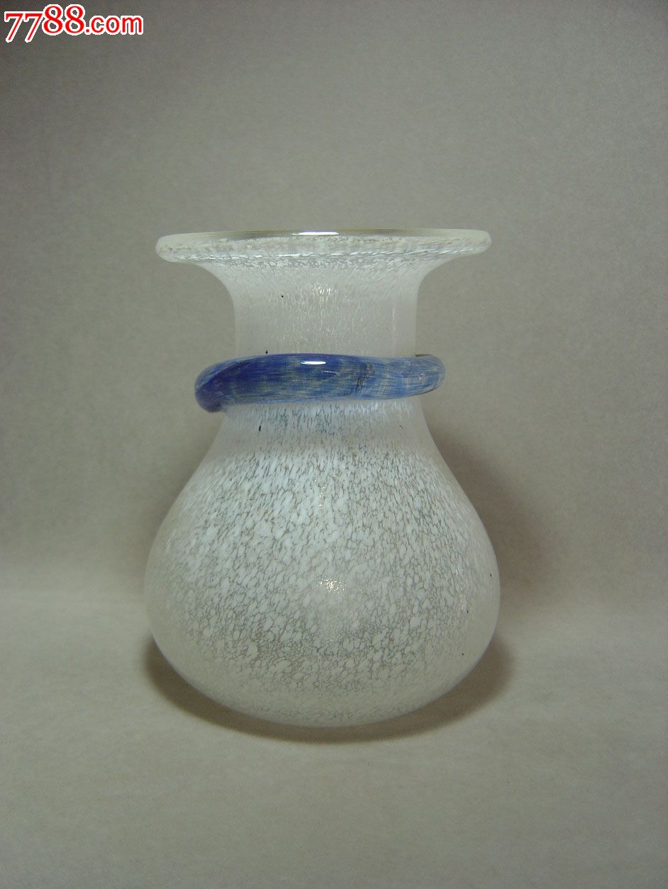 清代琉璃套蓝色绳纹瓶-其他文房用具-7788商城