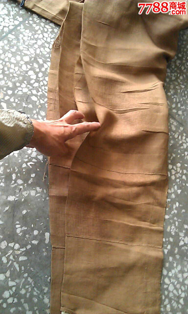 清代中期马蹄袖透空宝瓶吉祥团纹麻纱料夏季长外褂