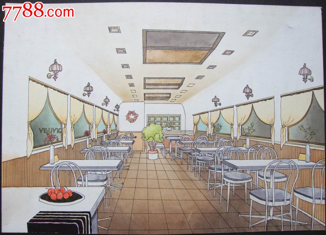 【原美院学生·水彩画·原画稿】饭店
