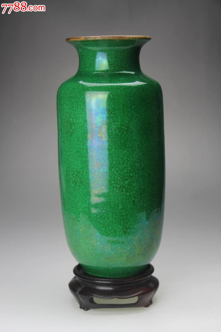绿哥釉灯笼瓶_绿釉瓷_第1张_七七八八瓷器收藏