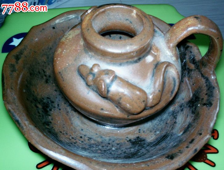 老鼠偷油---油灯---品好--直径11厘米宽--7厘米高--包老