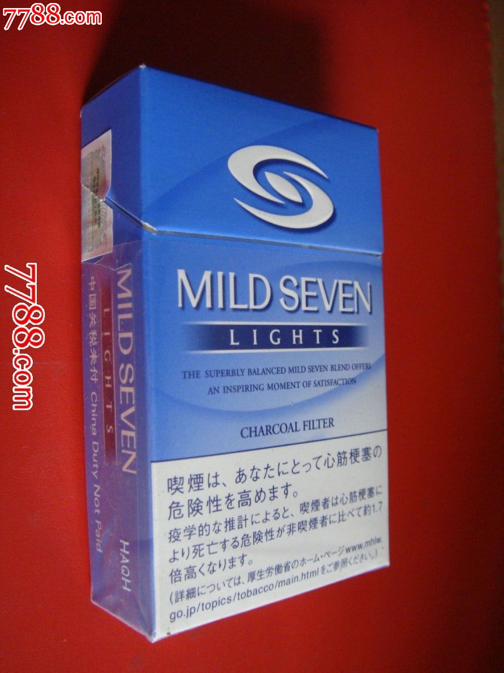 日本产,中国关税未付【mildseven/七星～贴免税封/3d标】警句异常!