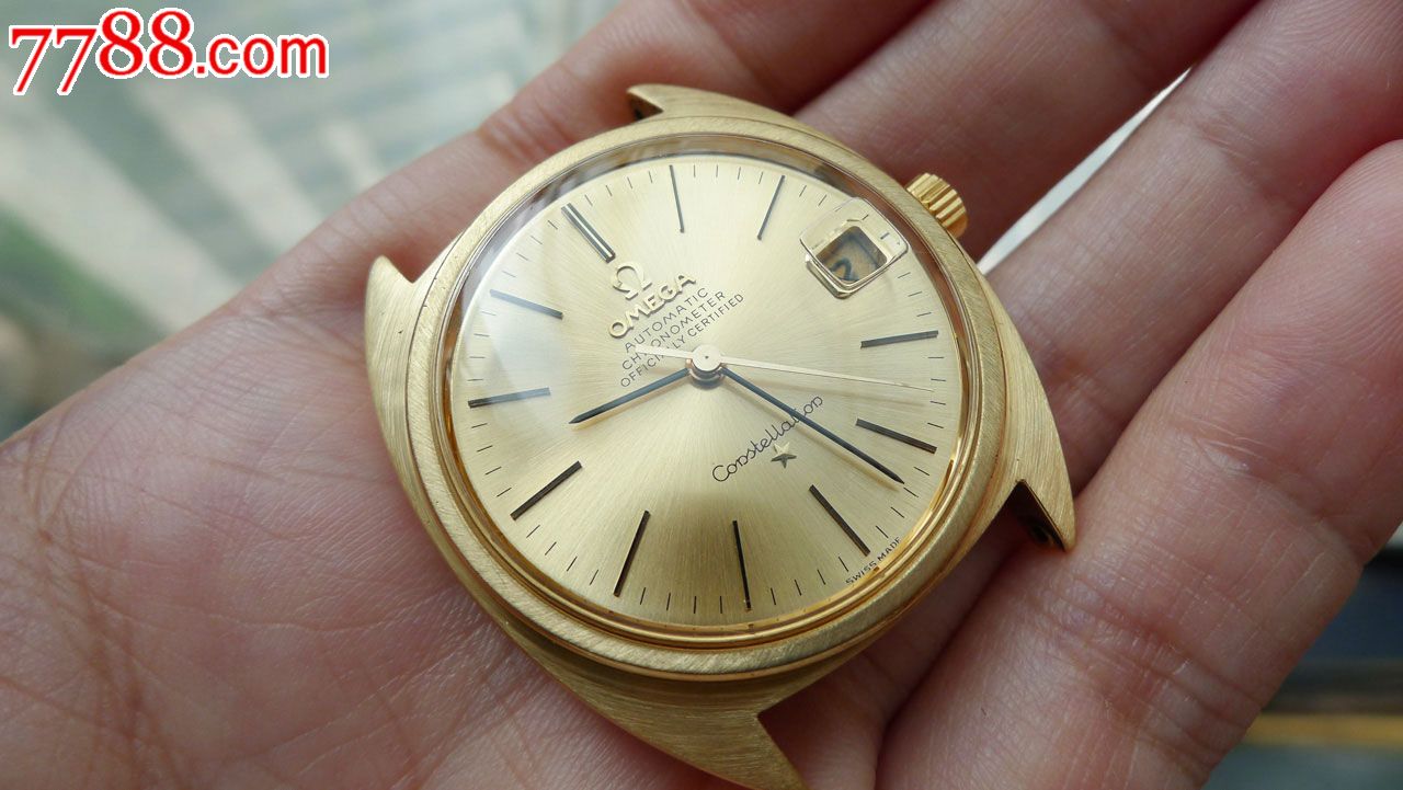 原装18k金欧米茄天文星座鲍鱼自动机械表