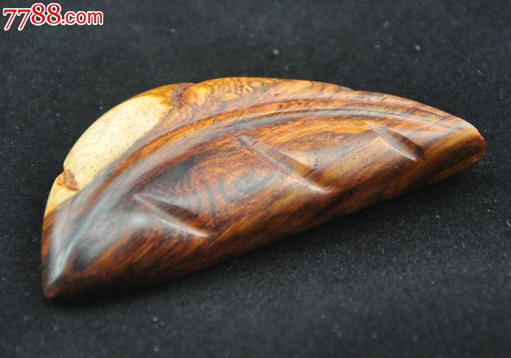 黄花梨手把件,大树叶