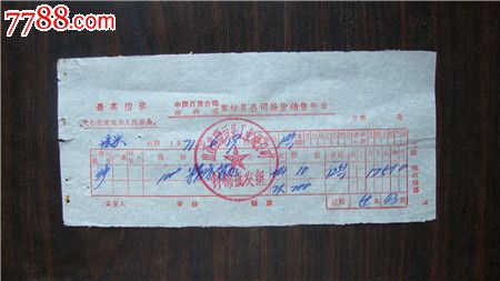 1971年百货公司精泳背心语录销售单