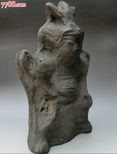 开门传世品,威风凛凛,镇宅祈福,清朝瓦将军一尊