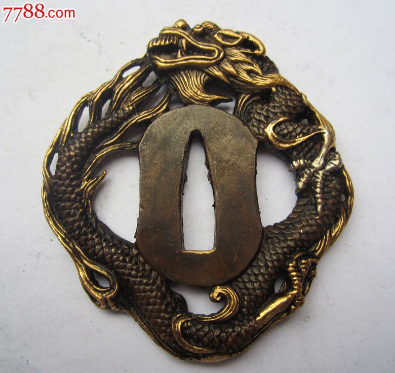 武士铜刀谭———龙图案——刀铛护手