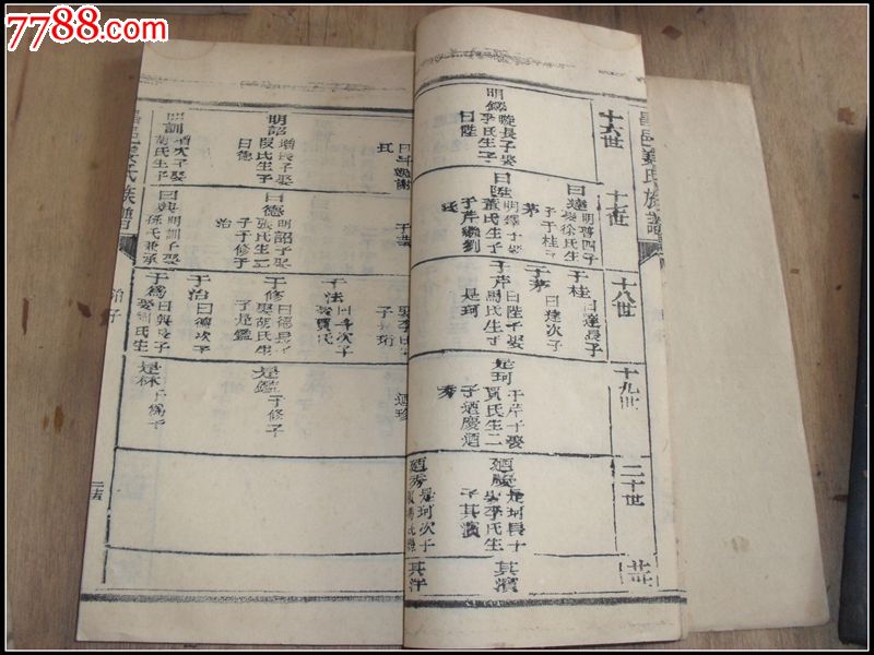 清代木版山东昌邑姜氏族谱存特大开本巨10册