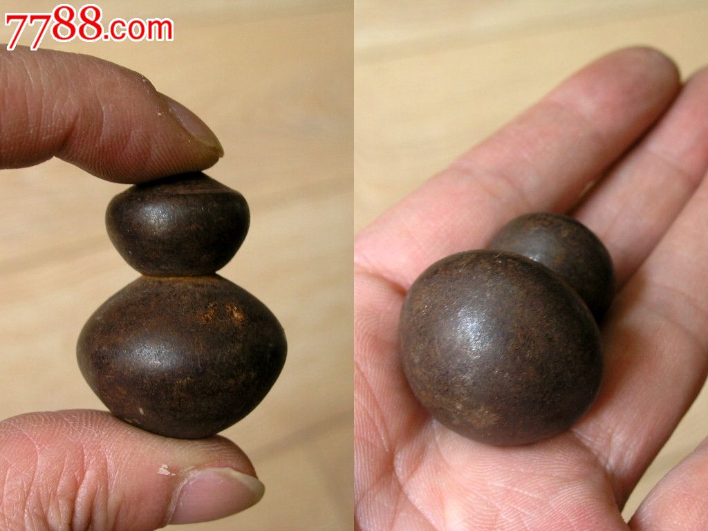 配饰收藏140806-边疆早期老包浆葫芦铁配饰-矮个