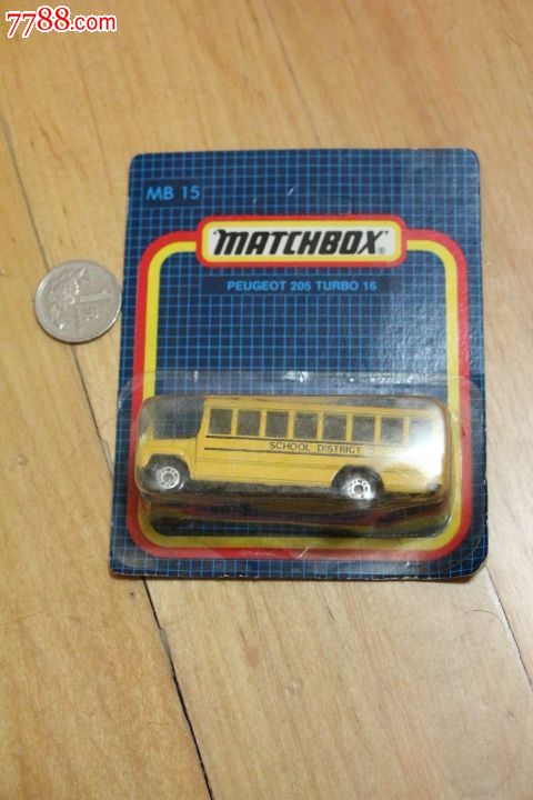 国产matchbox火柴盒铁皮校车,85年
