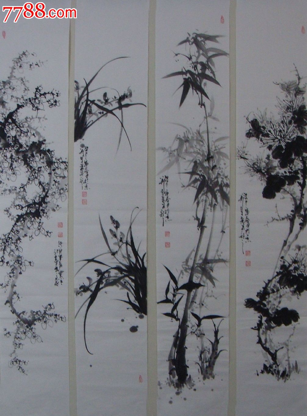 梅兰竹菊四条屏*精品*编号gh00102