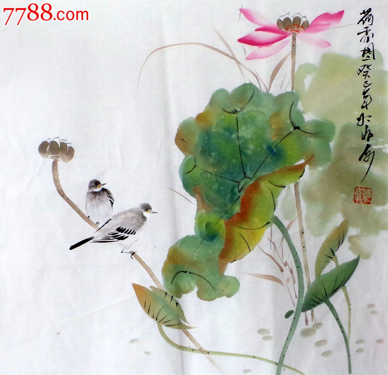 花鸟国画原作,花卉画原画,水墨/写意画法,21世纪10年代,其他尺寸,卷轴