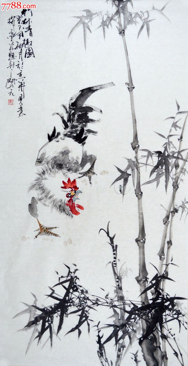 四尺整张国画竹子《竹林清趣图》hn1001