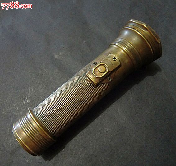 【大象】牌黄铜老手电筒